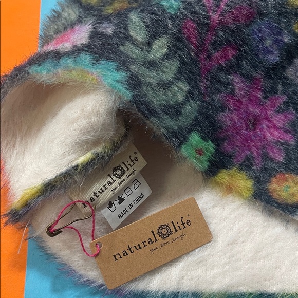 NATURAL LIFE Cashmere - like Multicolor Patterned Beanie Knit Hat Dark Teal Boho main image 5